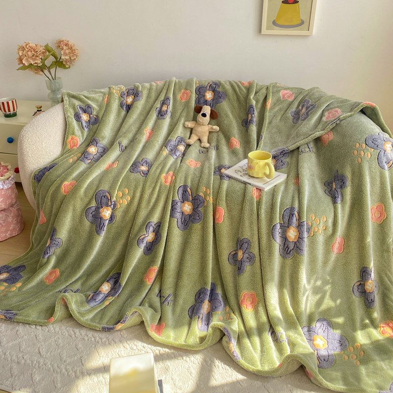 ins小清新雪花绒学生宿舍盖毯珊瑚绒办公室午睡披肩四季旅行毛毯