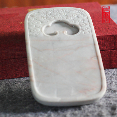 集砚居人工精雕原石正品白端砚台