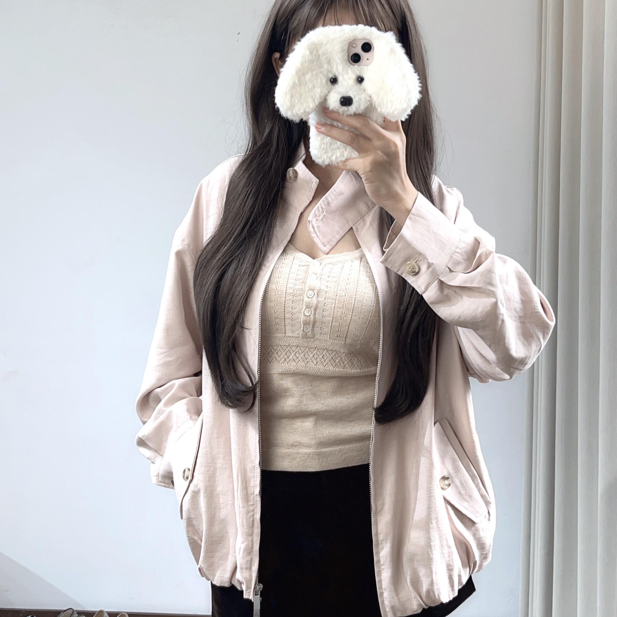韩梅梅家小风衣夹克Jacket早秋休闲奶钱风外套短款宽松上衣