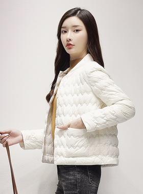 【小四粉丝专享】轻薄棉衣短款秋冬季波浪纹女棉衣内胆棉袄6639