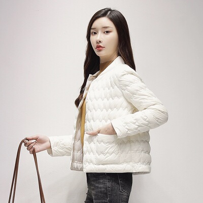 【小四粉丝专享】轻薄棉衣短款秋冬季波浪纹女棉衣内胆棉袄6639