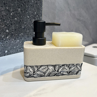 轻奢风酒店乳液器洗洁精分装瓶按压式洗手液瓶二合一家用收纳皂盒