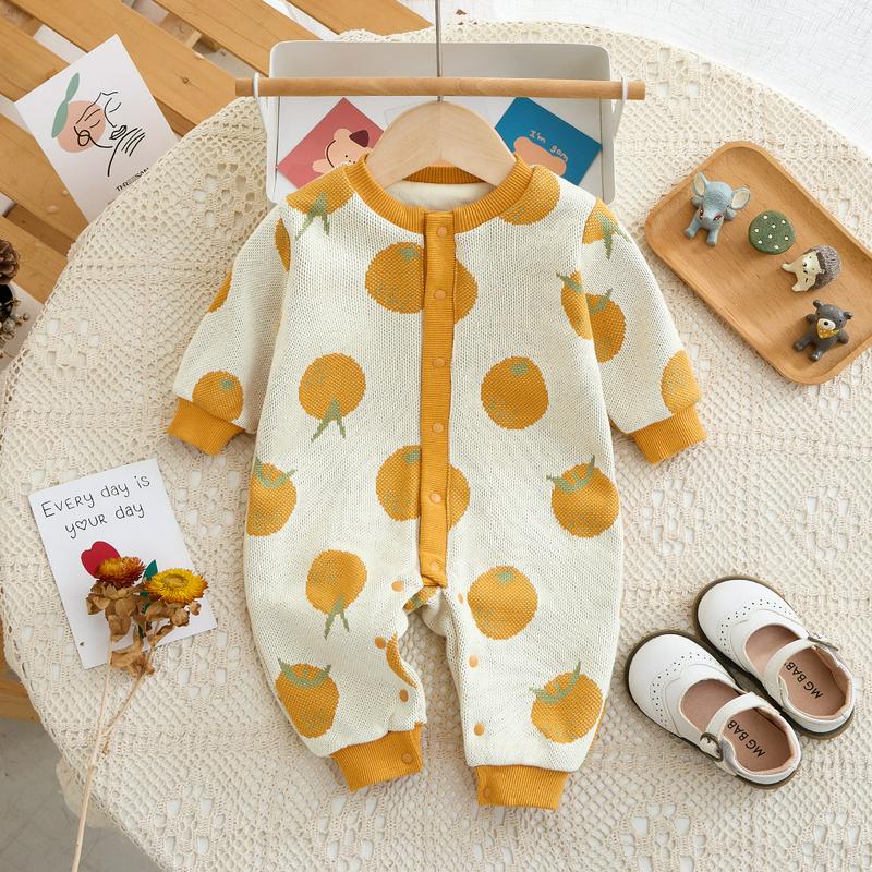 衣服加厚婴儿衣服服装连体衣衣服加绒新生儿国风宝宝秋冬童装冬季