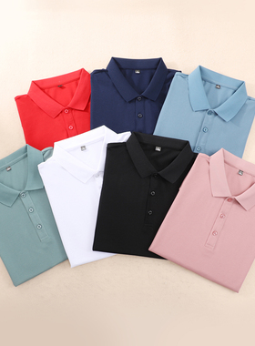 翻领短袖工作服定制印logo纯棉polo衫工衣订做企业文化广告衫刺绣