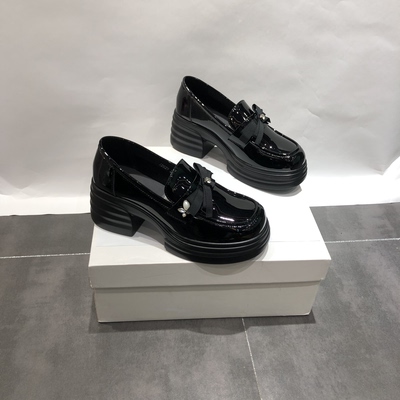 LFR厚底乐福鞋女2026新款英伦风小皮鞋一脚蹬单鞋百搭粗跟小皮鞋