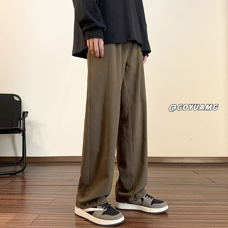 wassupcandy日系复古休闲裤男夏季款ins潮流百搭宽松运动长裤子,男装休闲裤,电商A410