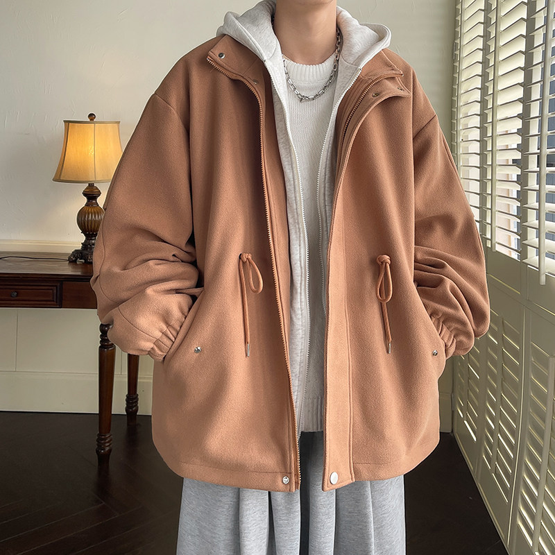 A410-WT4840*冬季潮流宽松衣外套假两件连帽服男P138限价168图片