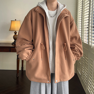 A410-WT4840*冬季潮流宽松衣外套假两件连帽服男P138限价168图片