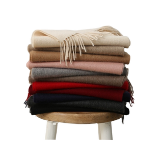 春竹纯羊绒围巾女秋冬新款时尚保暖围脖男士百搭素色围巾披肩11