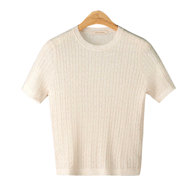 春竹套头圆领毛针织衫