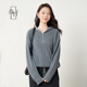 季 款 100%纯羊绒长袖 春竹连帽拉链女开衫 毛衣休闲针织衫 上衣女