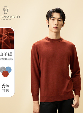 【商场同款】春竹羊绒衫男休闲百搭款保暖宽松针织毛衣圆领男套衫