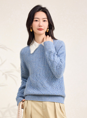 直播秒杀!秋冬新款无缝羊绒圆领合体电脑针法长袖女士针织衫108