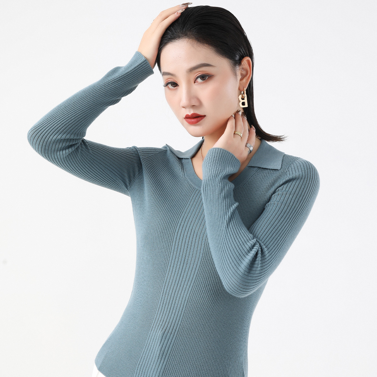 【100%绵羊毛】早秋内搭毛衣气质优雅纯色精纺可机洗女羊毛衫108