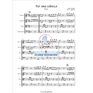Por una Cabeza 一步之遥 弦乐四重奏 官方原版总谱分谱 音频 MP3