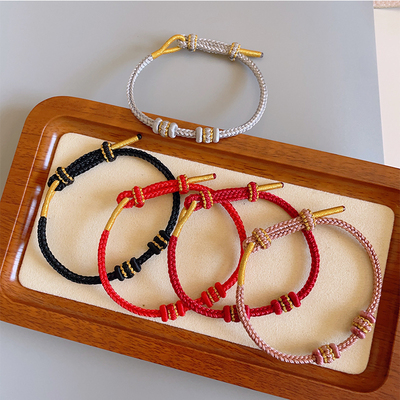 手工编织八股辫手绳可穿珠转运珠