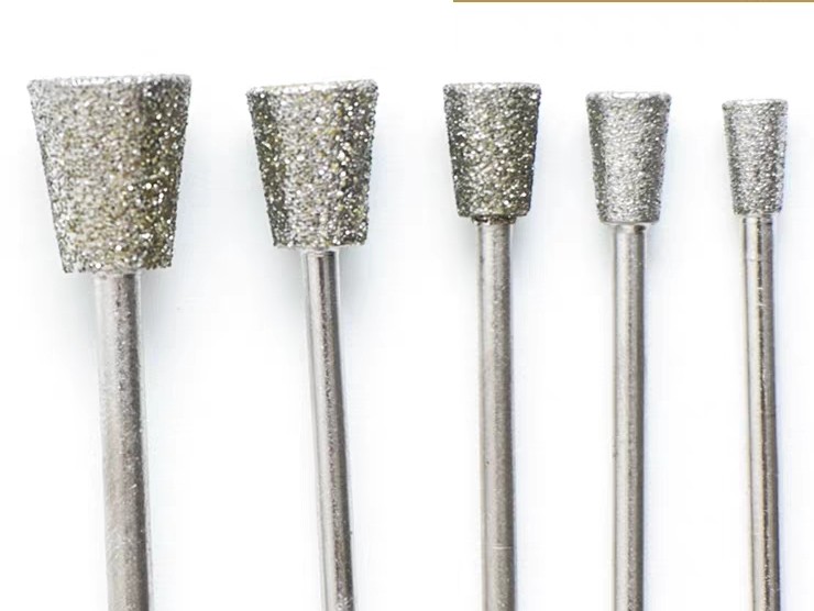 C7雕刻针梯形玉石玛瑙打磨去皮开窗磨针长喇叭头斜棒玉雕工具磨头