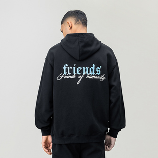 宽松情侣帽衫 FOH 新款 高街字母印花连帽卫衣男2025春季 上衣 美式