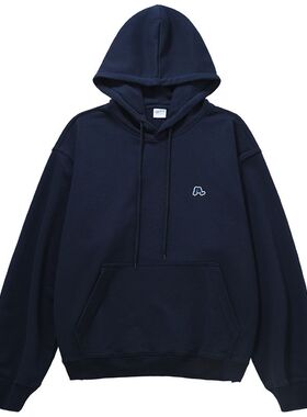 2025春季连帽卫衣男女日系纯色小标帽衫基础百搭情侣款外套男