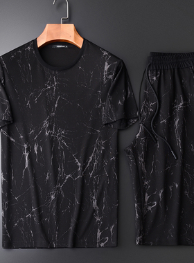 断码清仓  男士休闲短袖套装（上衣和裤子分开拍）