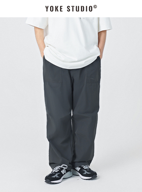 夏季休闲机能束脚伞兵裤男日系cityboy宽松工装长裤