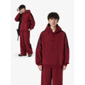 复古三条杠美式 连帽卫衣男女新款 运动休闲情侣外套