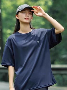 夏季男户外网眼透气速干T恤 印花宽松短袖机能五分袖