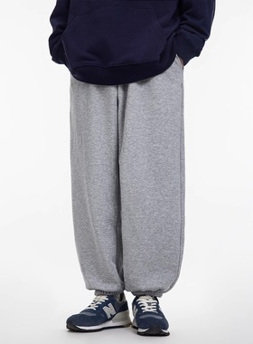 380g加绒秋冬纯色直筒卫裤男宽松 Cityboy长裤