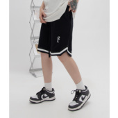 织带拼接字母印花运动短裤 女夏季 美式 2025夏季 潮牌休闲五分裤 男