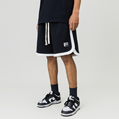 潮牌拼接织带运动短裤 男2025夏季 新款 美式 宽松抽绳休闲五分裤