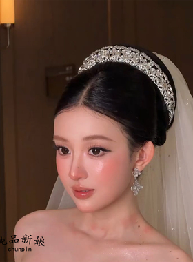 韩式缎面新娘皇冠头饰
