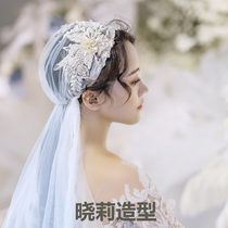 Bridal Vintage headdress handmade Japanese and Korean style beautiful super fairy shape headdress simple soft yarn wedding travel photography accessories