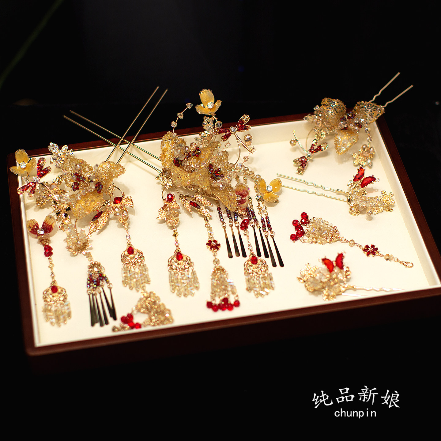 新款新娘中式金红头饰秀禾服龙凤褂发簪发饰古典婚礼盘发重工配饰,饰品/流行首饰/时尚饰品新,发饰,淘宝优惠券,粉丝福利购,淘宝优惠卷