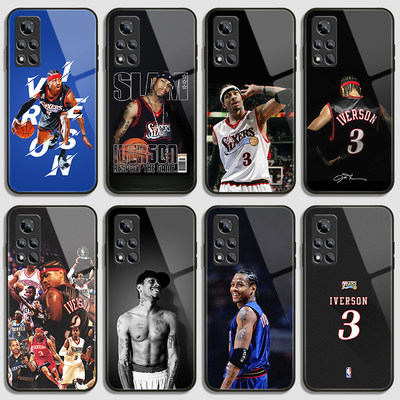 NBA篮球76人艾弗森手机壳适用荣耀X40/30i定制20/10max钢化玻璃V40/30/20保护套Magic4PROplay6T/5/4