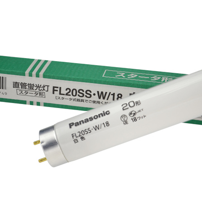 Panasonic松下FL20SS.W/18直管荧光灯管110V 20W机器照明白色60cm