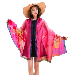 丝巾女夏季海边薄款超大尺寸沙滩巾遮阳防晒披肩新款围巾旅游拍照