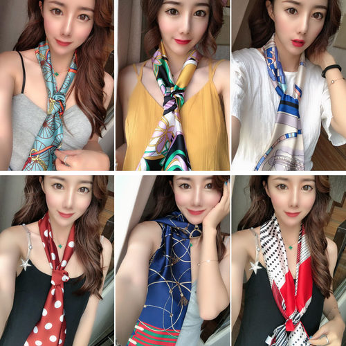 丝巾女新款洋气时尚百搭春秋细窄