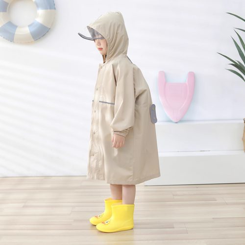 日系纯色轻薄柔软1人儿童雨衣