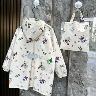 2025大帽檐儿童雨衣透气书包位便携速干男女宝宝幼儿雨具披长款