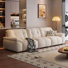 瑞雪云朵布艺沙发小户型雪尼尔2025新款中古风现代大坐深直排沙发