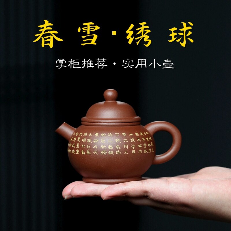 掇球紫砂壶宜兴原矿底槽清名家纯全手工小容量功夫茶具水平泡茶壶