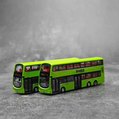 谊芯1:110 新加坡双层城市公交 沃尔沃Volvo B9TL 合金巴士模型