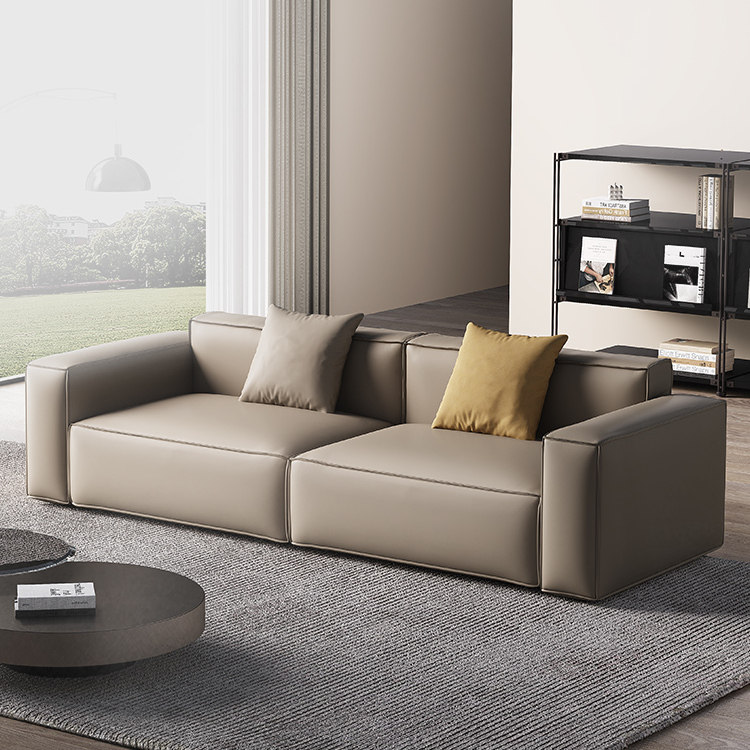 梦百合0压记忆棉沙发客厅意式简约风牛皮真皮沙发小户型2025新款