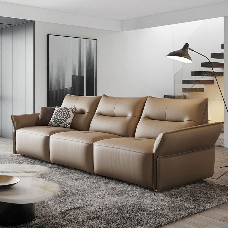 梦百合意式极简头层牛皮沙发