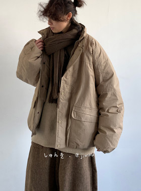 ZOAK工装派克服羽绒服女男2025新款加厚宽松情侣白鸭绒冬季外套