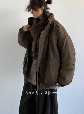 ZOAK 冬季日系复古工装立领棉衣男女学生宽松美拉德面包服外套潮