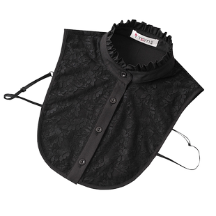 艾藤蕾丝假领子女百搭假领装饰假衣领雪纺木耳边立领内搭花边领