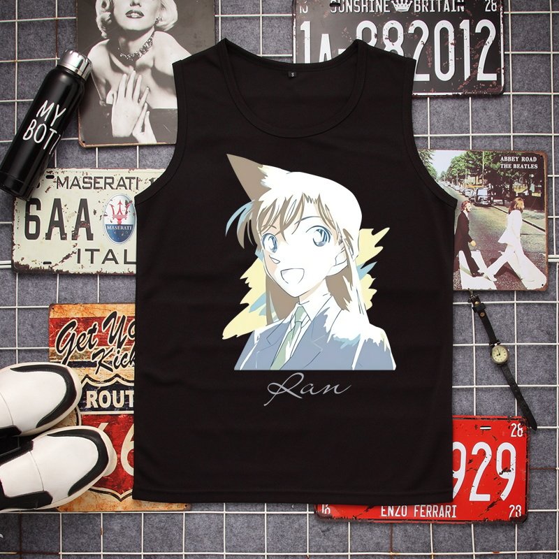 漫画动漫周边联名名侦探柯南工藤新一怪盗基德男宽松无袖背心衣服