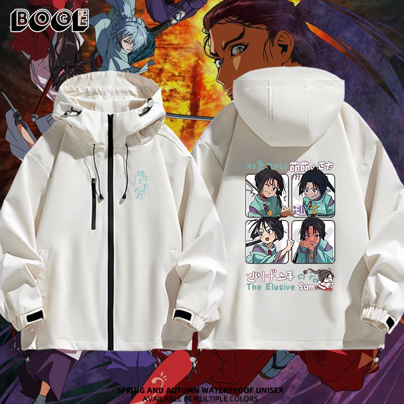 连帽印花高清宽松防风冲锋衣