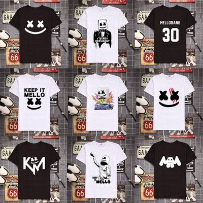 百大dj电音棉花糖同款衣服马丁盖瑞斯摇滚周边男学生夏季短袖t恤 虎窝淘